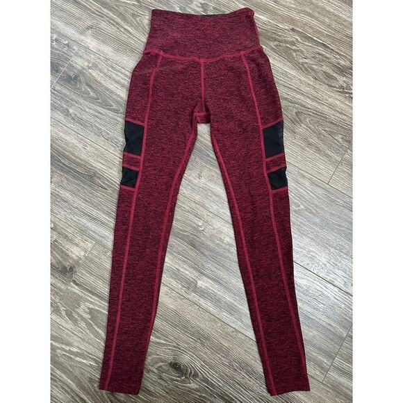 Beyond Yoga Pants - Beyond Yoga Red Space Dye Iconic Silhouette Mesh Details Leggings Size XS